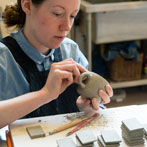 Sophie Underdowns Lester at work in the YAS ceramics starter studio at Manor Oaks in Sheffield 2017